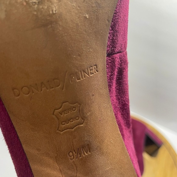 Donald Pliner Corin Suede Block Heel Pumps Women's 9.5 Chic Burgundy Career Shoe - Picture 9 of 10